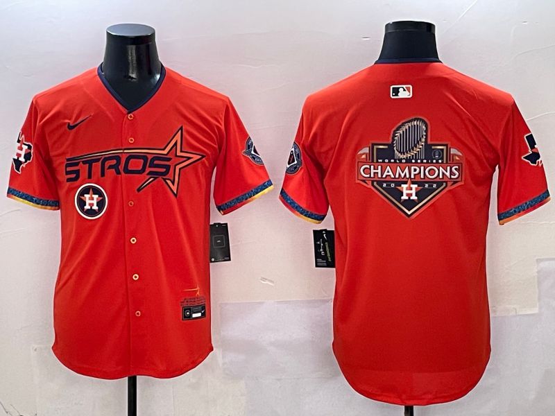 Men Houston Astros Blank Orange Five generation Joint Name 2025 Nike MLB Jersey style 15